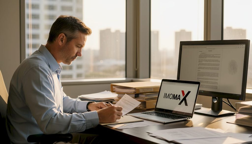 Lizenzkontrolle – Alltag am Schreibtisch zwischen Papierstapel und Monitor