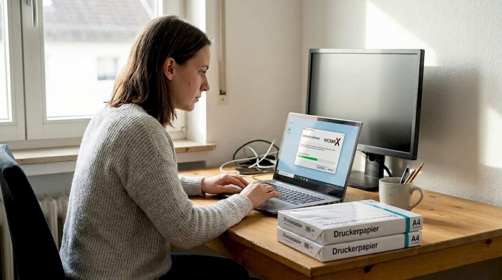 Ein Nutzer aktiviert seine Softwarelizenz bequem von zu Hause aus.