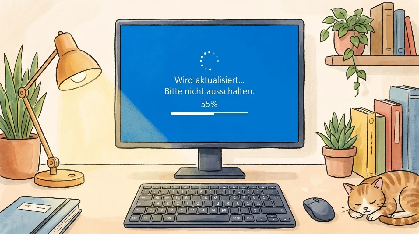 Windows Update Bildschirm mit Ladeanzeige