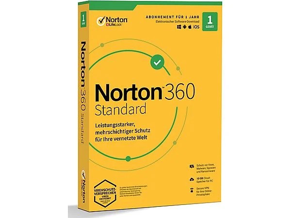 NORTON Standard 360 2024 1 PC Security Antivirus Internetsicherheit