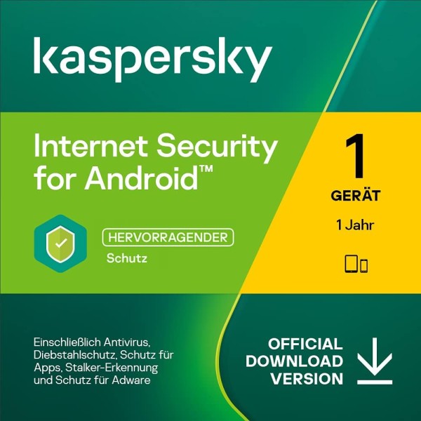 Kaspersky Internet Security für Android 2023 - 2024 1 Gerät 1 Jahr